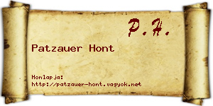 Patzauer Hont névjegykártya